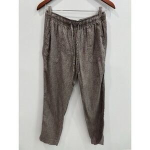 C&C California Small 100% Lyocell Jogger Pants Brown Print Elastic Waist Casual